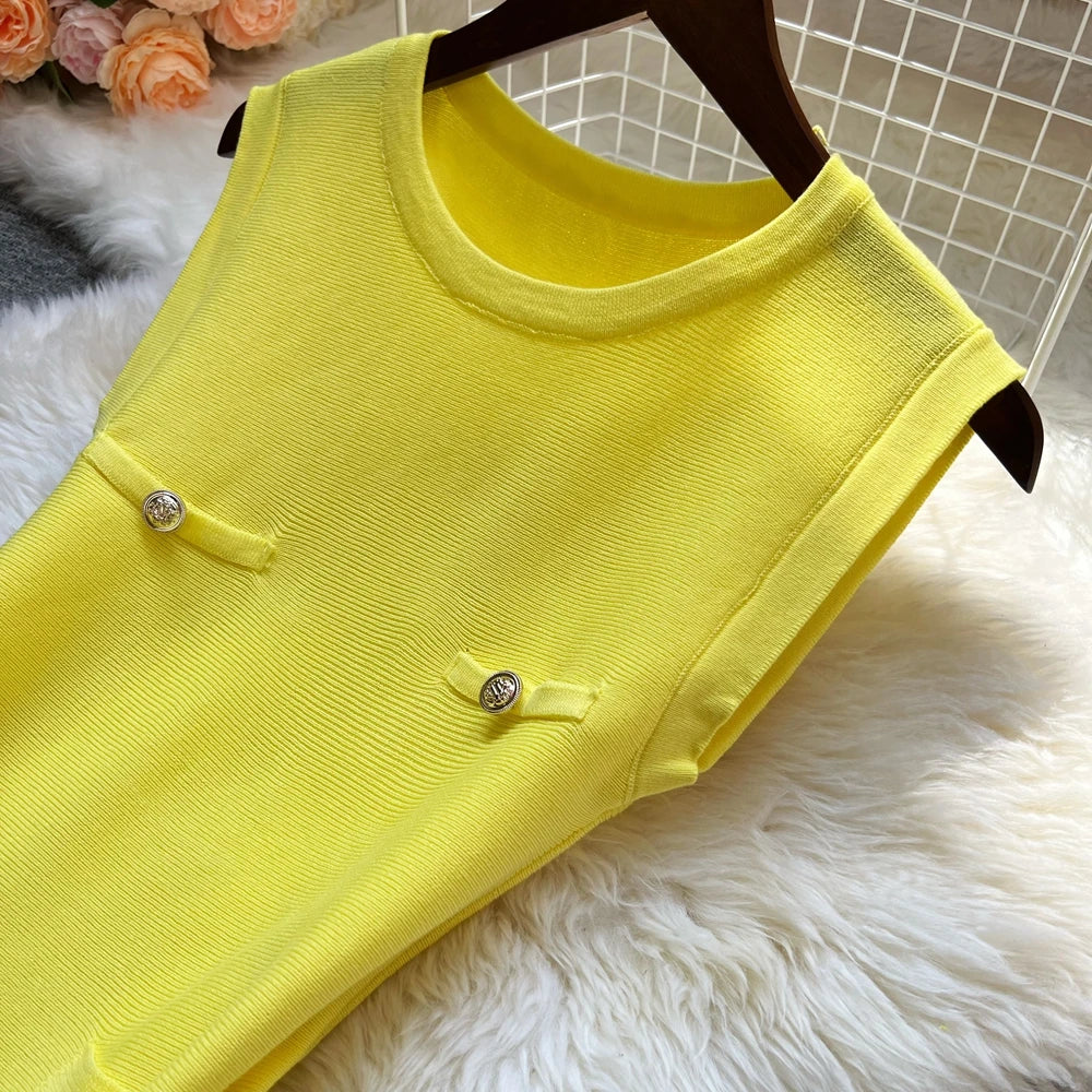 Summer Pleated Short Dress Women O-neck Slim Waist Aline Party Dress