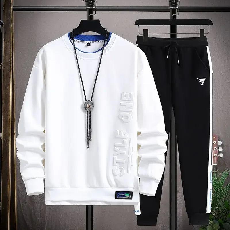 Men’s Alphabet Tracksuit Set – T-Shirt & Pants