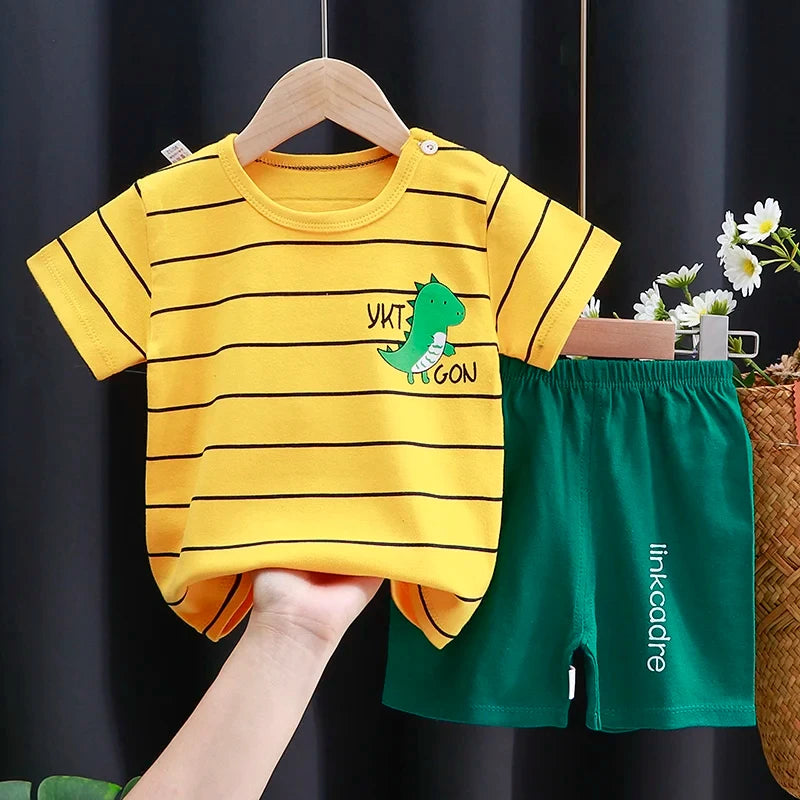 Kids Clothes Set Baby BoyGirl T-Shirt + Shorts Summer Clothing