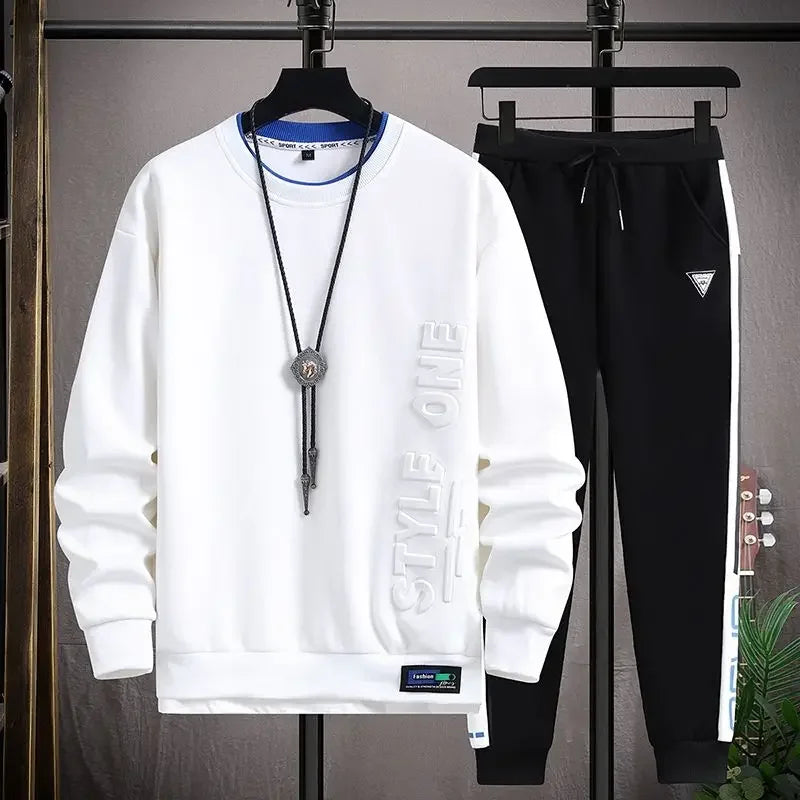 Men’s Alphabet Tracksuit Set – T-Shirt & Pants
