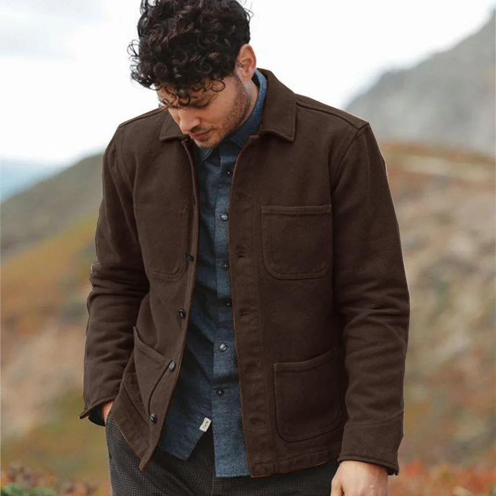 Men’s Luxury Suede Single-Breasted Blazer Set – Casual Elegant Suit Jacket